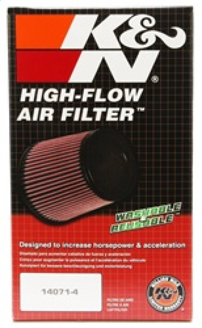 K&N Universal Chrome Round Tapered Air Filter 3in FlangeID / 6in Base OD / 4.5in Top OD / 8in Height