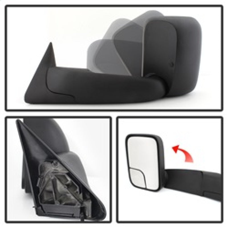 xTune Dodge Ram 94-01 Manual Extendable Manual Adjust Mirror Left MIR-DRAM94-MA-L