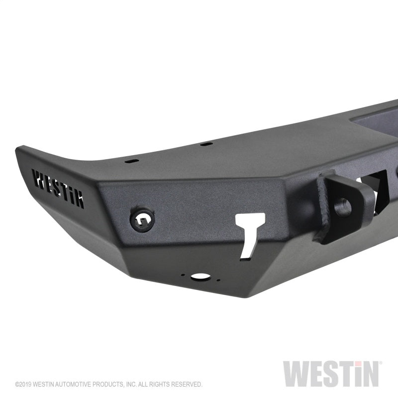 Westin 18-19 Jeep Wrangler JL WJ2 Rear Bumper w/ Sensors (Excl. Wrangler JK) - Textured Black