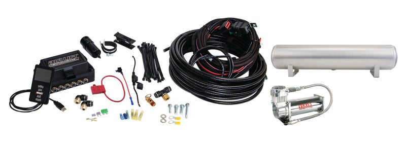 Air Lift Performance 3P (3/8 Air Line 4 Gal 5-Port Raw Aluminum Tank VIAIR 444C Comp)