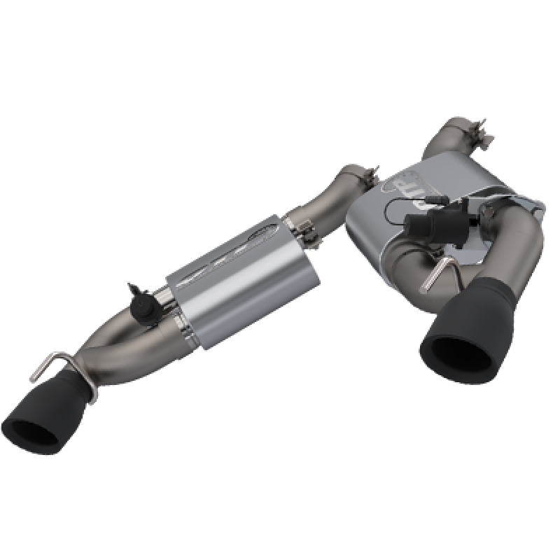 2016-2024 Chevrolet Camaro SS QTP Screamer Axle Back Dual Tip Bumper Black Tips