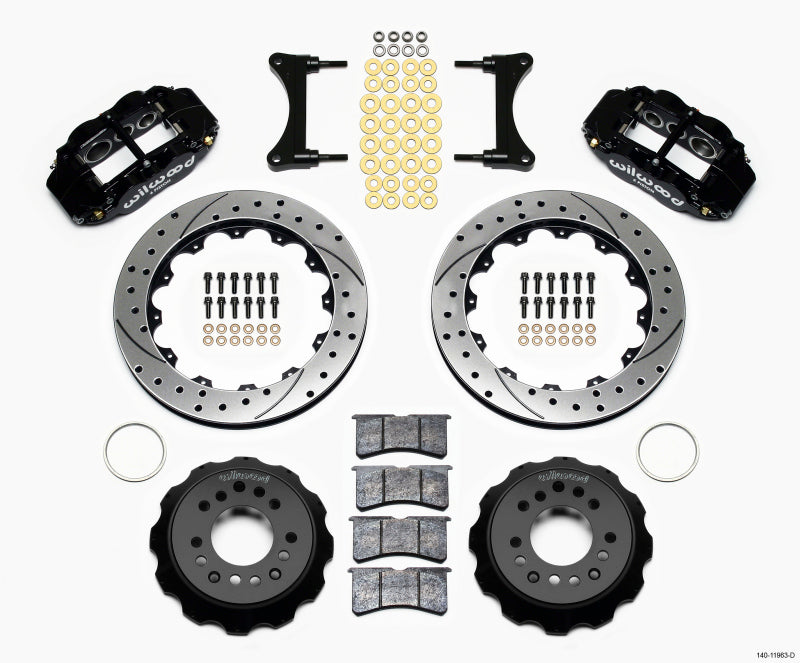 Wilwood Narrow Superlite 6R Front Hat Kit 12.88in Drilled 93-96 Mazda RX7