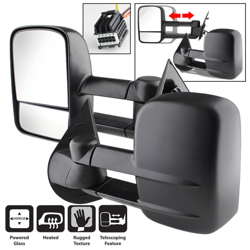 xTune Chevy Silverado 07-12 L&R Manual Extendable Power Heated Adjust Mirror MIR-CSIL07-PW-SET