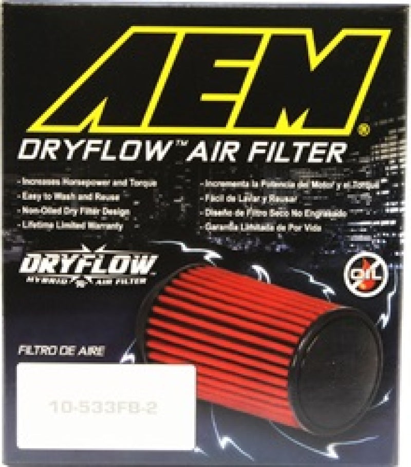 AEM Dryflow Air Filter Conical 5.5in Base OD x 4.75in Top OD x 5in Height