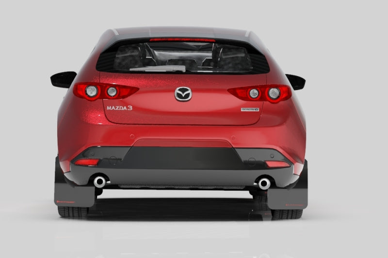 Rally Armor 19-25 Mazda3 Hatchback Red UR Mud Flap w/White Logo