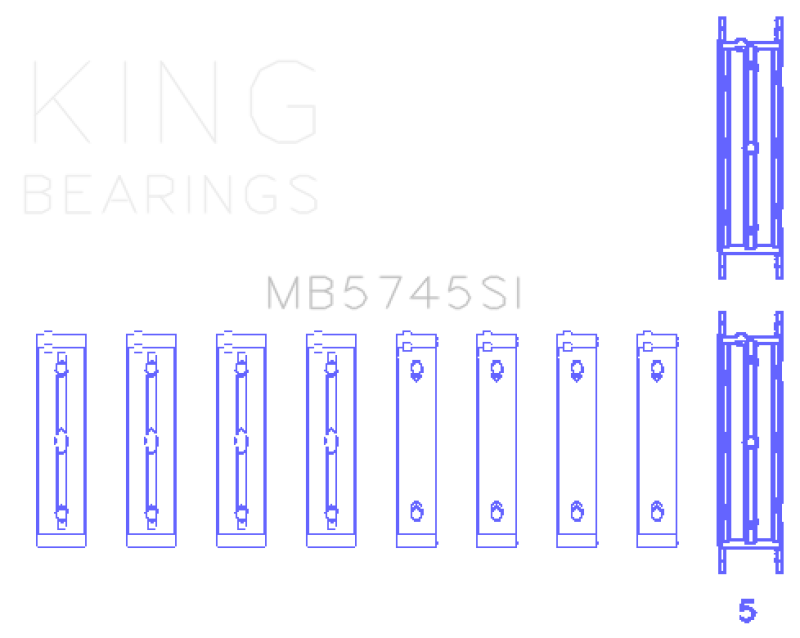 King Engine Bearings Subaru FA/FB (Size 0.50 Oversized) Main Bearing Set