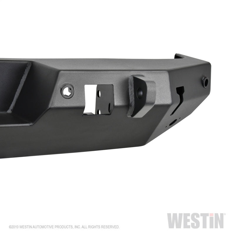 Westin 18-19 Jeep Wrangler JL WJ2 Rear Bumper w/ Sensors (Excl. Wrangler JK) - Textured Black