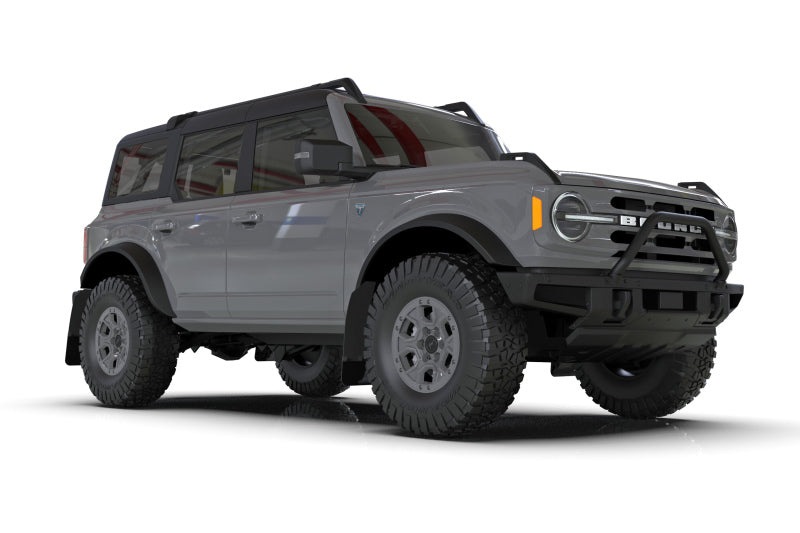Rally Armor 21-25 Ford Bronco (Plstc Bmpr - NO Rptr/Sprt - NO RR/RB) Blk Mud Flap w/Met. Blk Logo
