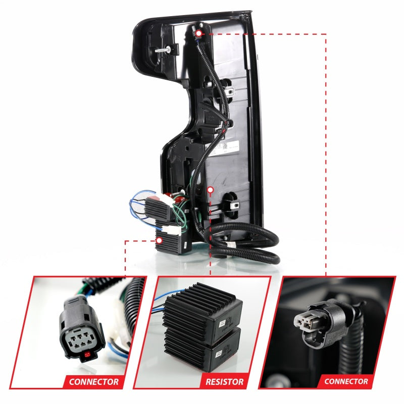 ANZO 19-21 Chevy Silverado Work Truck Full LED Taillights Blk Housing Clear Lens G2 (w/C light Bars)