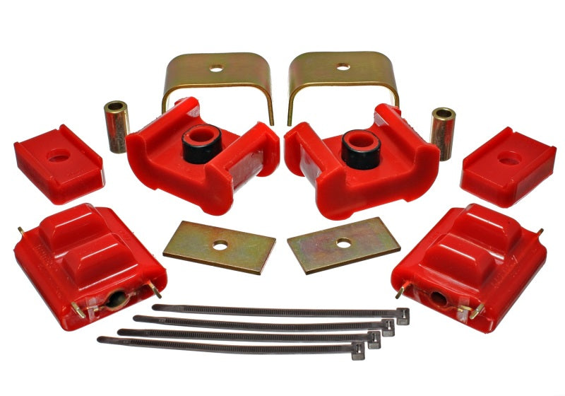 Energy Suspension 73-84 K5 Blazer 4WD Fullsize Red Complete Motor & Trans Mount Set Zinc Finish