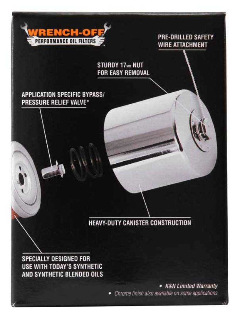K&N Harley-Davidson / Buell 3in OD x 4.063in H Black Oil Filter