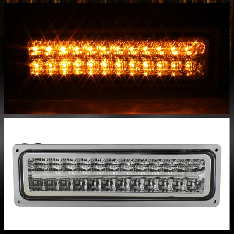 xTune GMC Yukon 92-93 Crystal Headlights w/ Corner & LED Bumper Chrome HD-JH-GMCCK88-LED-AM-C-SET