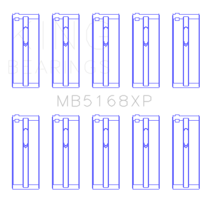 King Engine Bearings Honda H22 50mm Journal Crankshaft Main Bearing Set