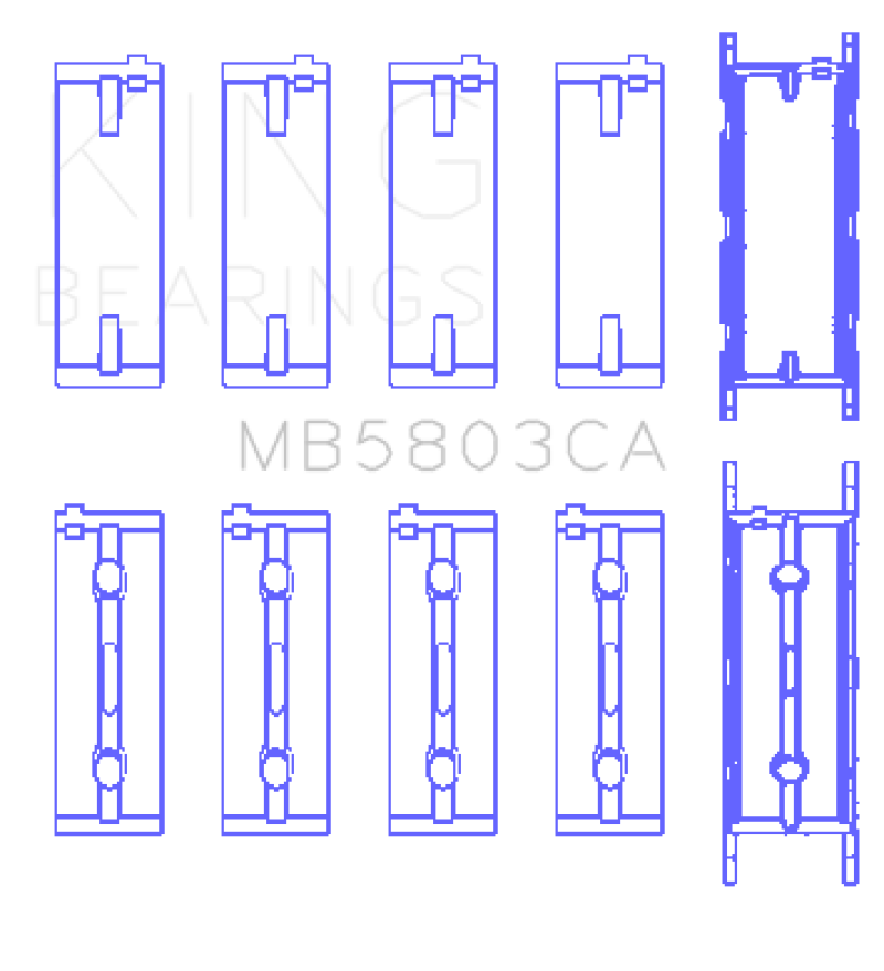 King Engine Bearings BMW S65B40A Crankshaft Main Bearing Set (Set of 5)