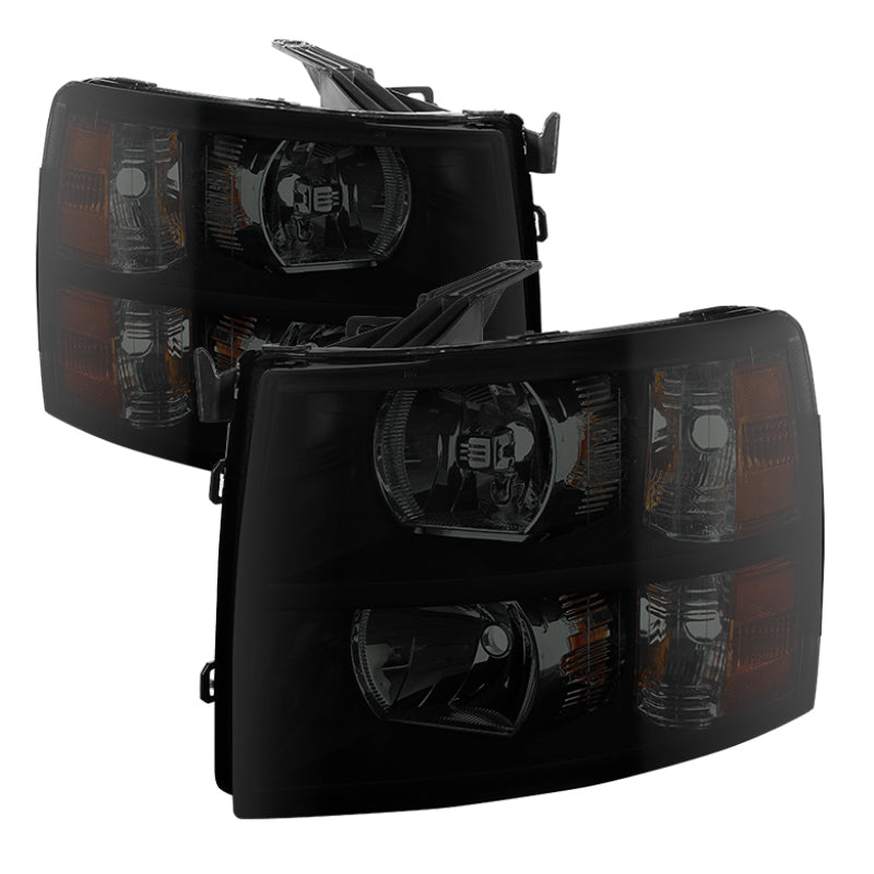xTune Chevy Silverado 07-13 Crystal Headlights Black Smoked HD-JH-CS07-AM-BSM