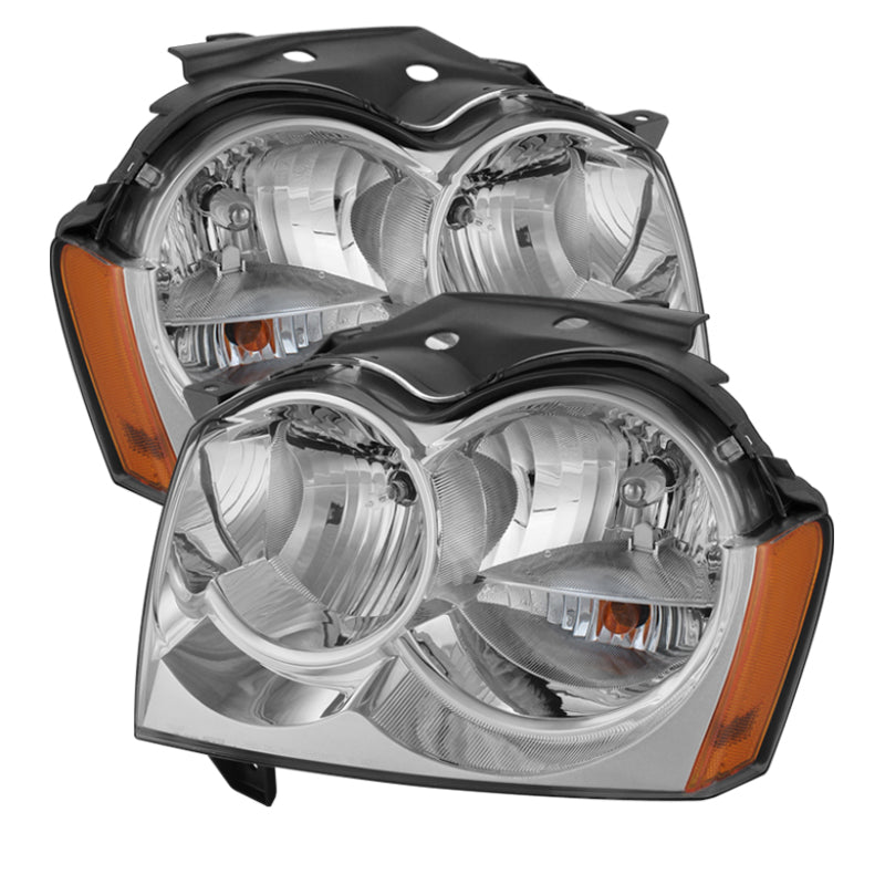 xTune Jeep Grand Cherokee 05-07 Crystal Headlights Chrome HD-JH-JGC05-AM-C