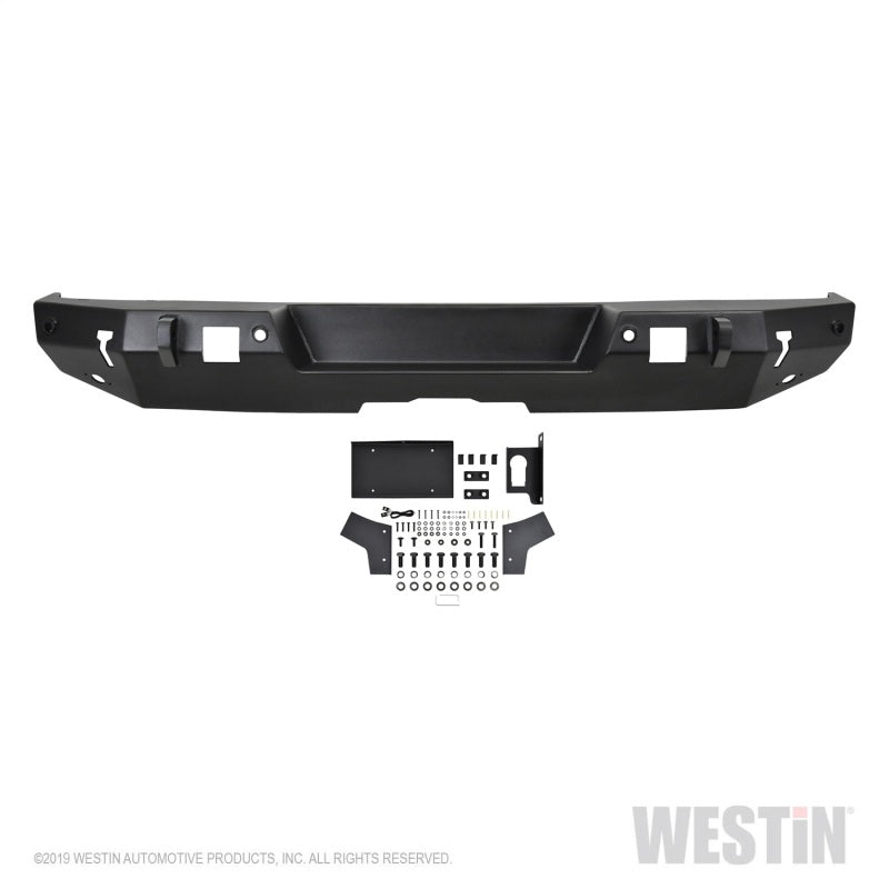 Westin 18-19 Jeep Wrangler JL WJ2 Rear Bumper w/ Sensors (Excl. Wrangler JK) - Textured Black