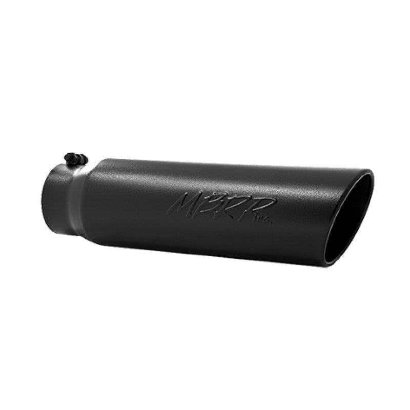 MBRP Universal 5in OD Angled Rolled End 4in Inlet 18in Length Black Finish Exhaust Tip