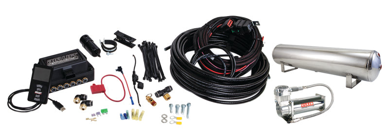 Air Lift Performance 3P (1/4 Air Line 4 Gal 5-Port Polished Aluminum Tank VIAIR 444C Comp)