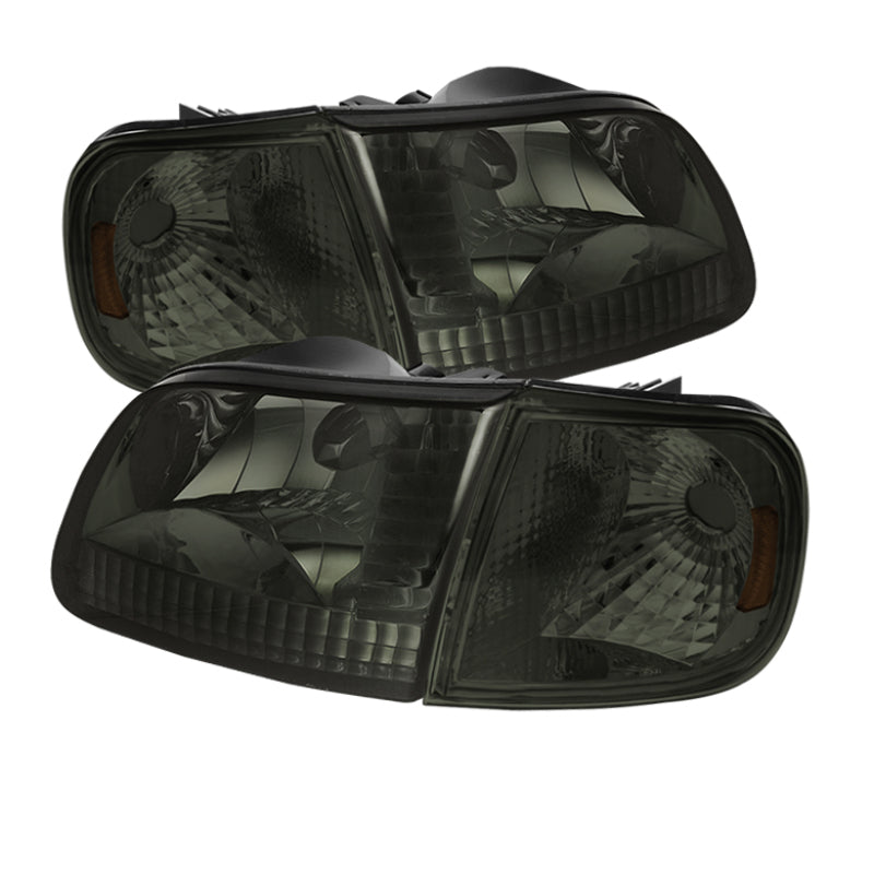 xTune Ford F150 97-03 / Expedition 97-02 Crystal Headlights w/Corner Smoke HD-JH-FF15097-SET-AM-SM