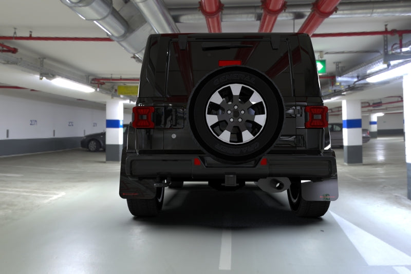 Rally Armor 18-25 Jeep JL Wrangler Black UR Mud Flap w/Grey Logo