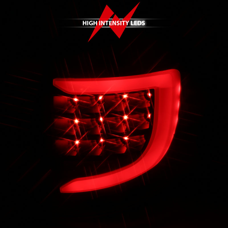 ANZO 2004-2007 Dodge Grand Caravan LED Tail Lights w/ Light Bar Black Housing Clear Lens