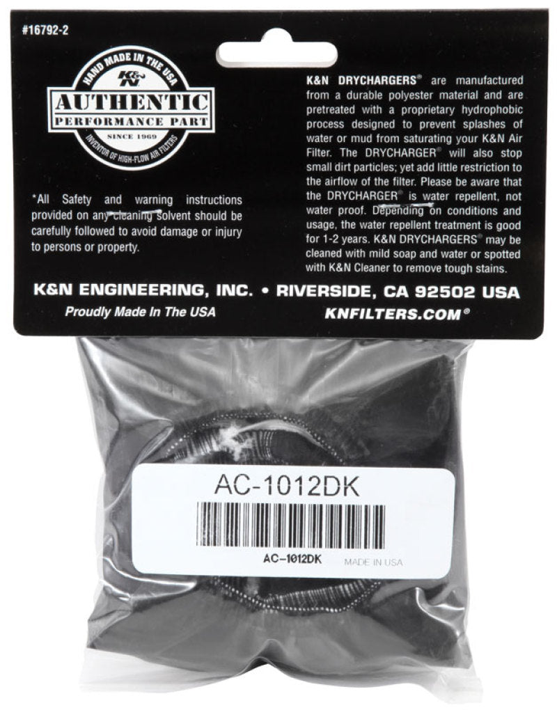 K&N 12-13 Arctic Cat Wildcat 1000 Air Filter Wrap, Black