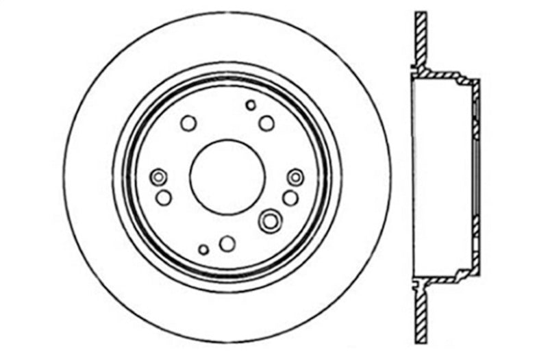 StopTech 04-08 Acura TL / 03-09 Honda Element Slotted & Drilled Left Rear Rotor