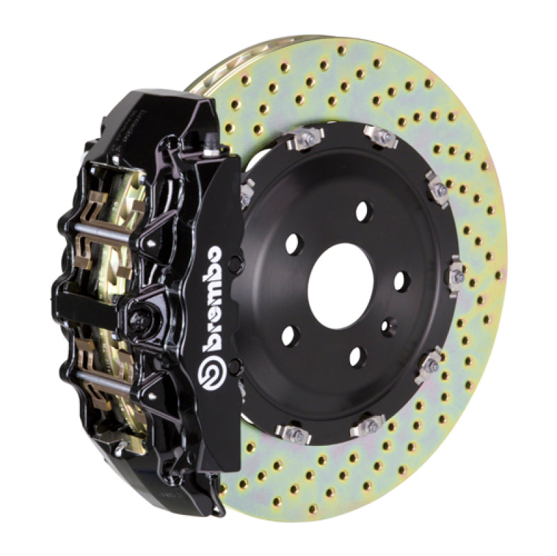 Brembo 03-08 SL500 Front GT BBK 8 Piston Cast 380x34 2pc Rotor Drilled-Black