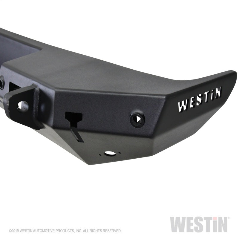Westin 18-19 Jeep Wrangler JL WJ2 Rear Bumper w/ Sensors (Excl. Wrangler JK) - Textured Black