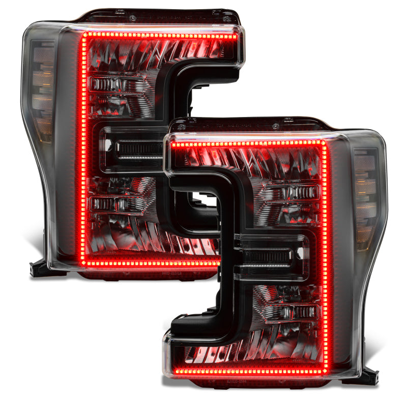 Oracle 17-19 Ford F-250 SD Dynamic Pre-Assembled Headlights - Halogen - Black Edition -