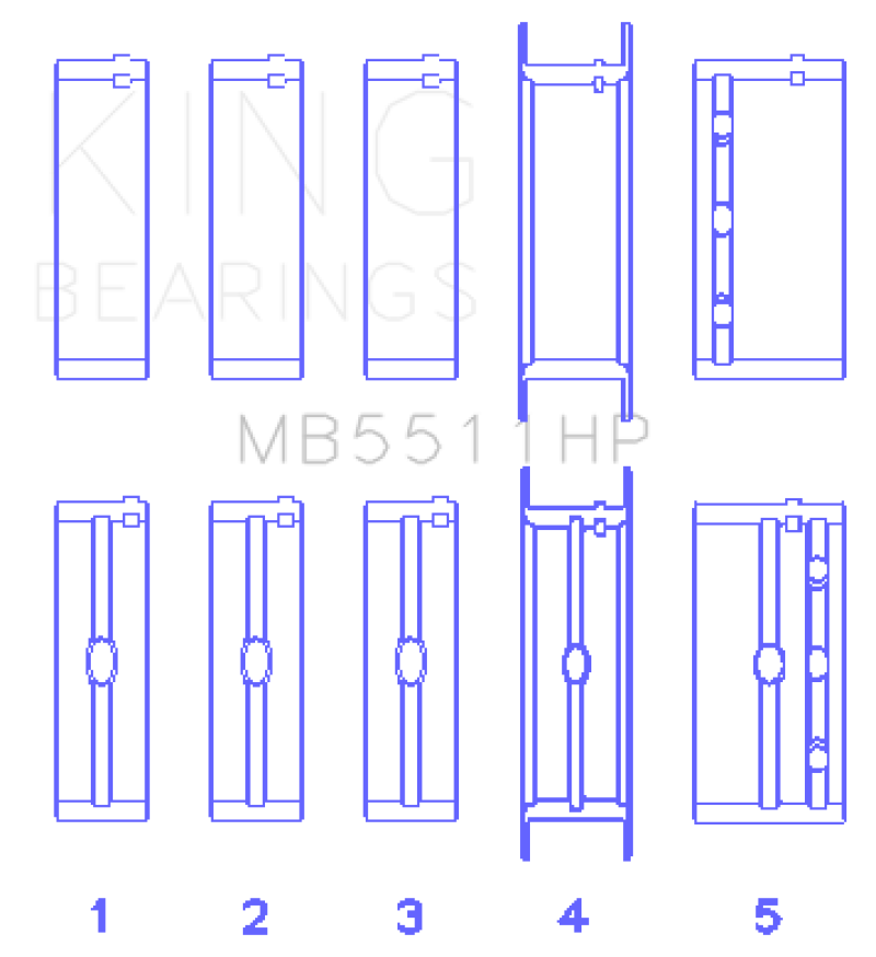 King Engine Bearings GM 326/350/389/400 w/ 3in Main (Size .010) Main Bearing Set