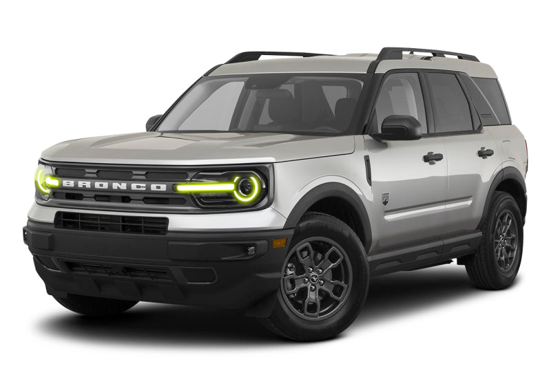 Oracle 2021 Ford Bronco Sport RGB+W Headlight DRL + Halo - ColorSHIFT w/o Controller