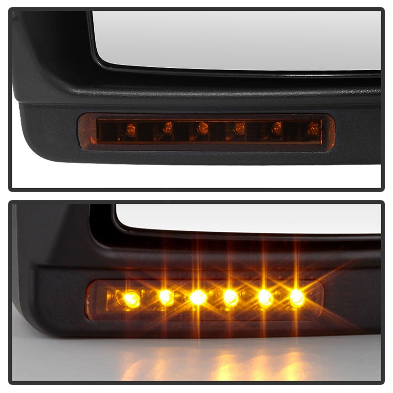 xTune Ford F150 07-14 Power Heated Amber LED Signal Telescoping Mirror Left MIR-FF15007S-PWH-AM-L