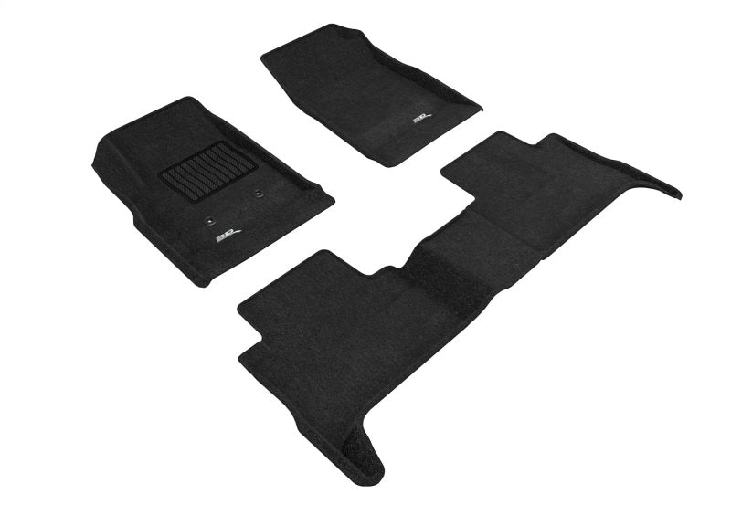 3D MAXpider 15-22Chevrolet Colorado Crew Cab Elegant 1st 2nd Row - Floor Mat Set (Black)