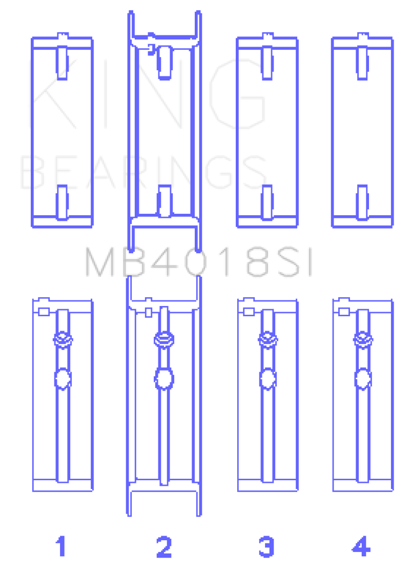 King Engine Bearings Holden 231 (3800) V6 (Size STD) Main Bearing Set