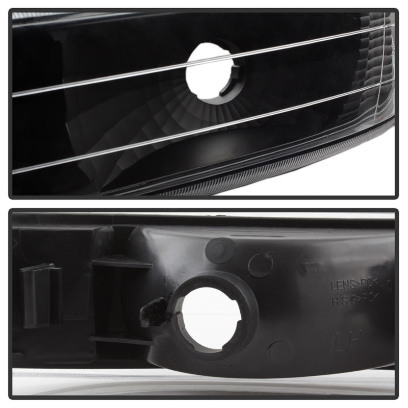 xTune Chevy Tahoe 00-06 Amber Crystal Headlights w/ Bumper Lights Black HD-JH-CSIL99-SET-AM-BK