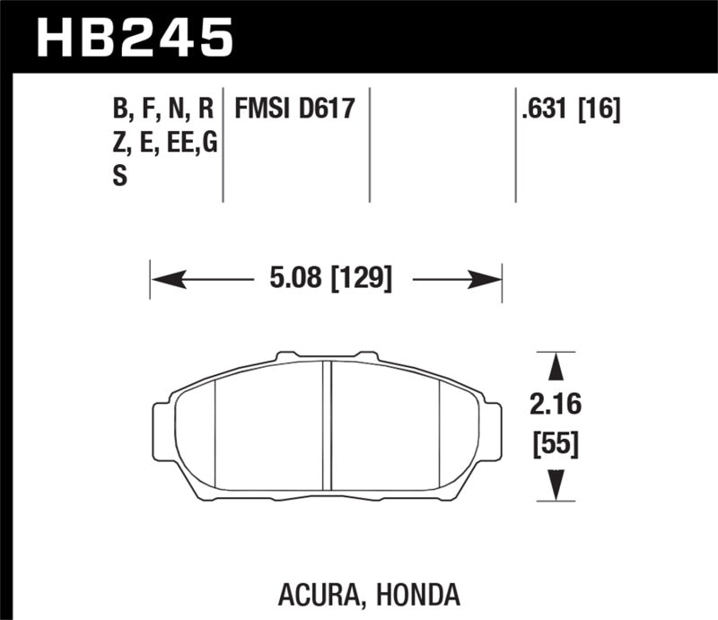 Hawk 94-01 Acura Integra (excl Type R) Blue 9012 Race Front Brake Pads