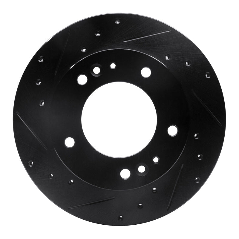 R1 95-02 Kia Sportage (USA/Canada) Front Left Drilled & Slotted Black Brake Rotor