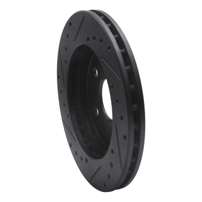 R1 91-92 Dodge Monaco Front Right Drilled & Slotted Black Brake Rotor