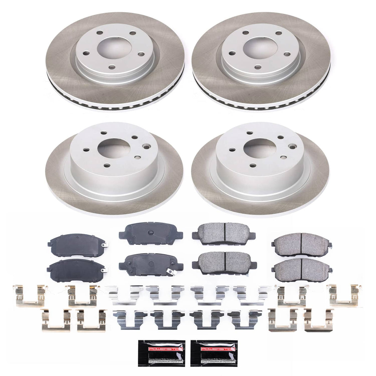 Power Stop 13-18 Nissan Sentra Front and Rear Semi-Coated Rotor Kit