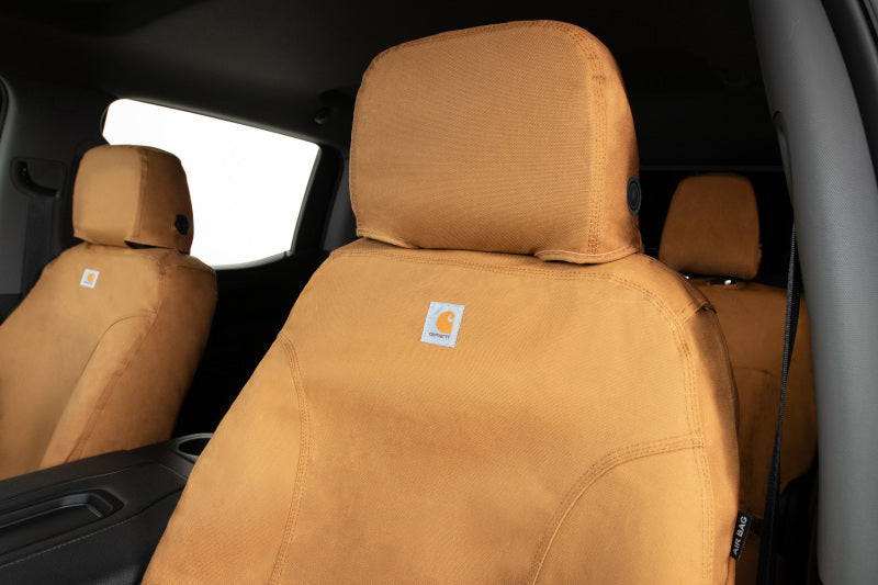Covercraft 2024+ Ford Ranger SuperCrew Carhartt SeatSaver Custom Front Row Seat Covers - Brown