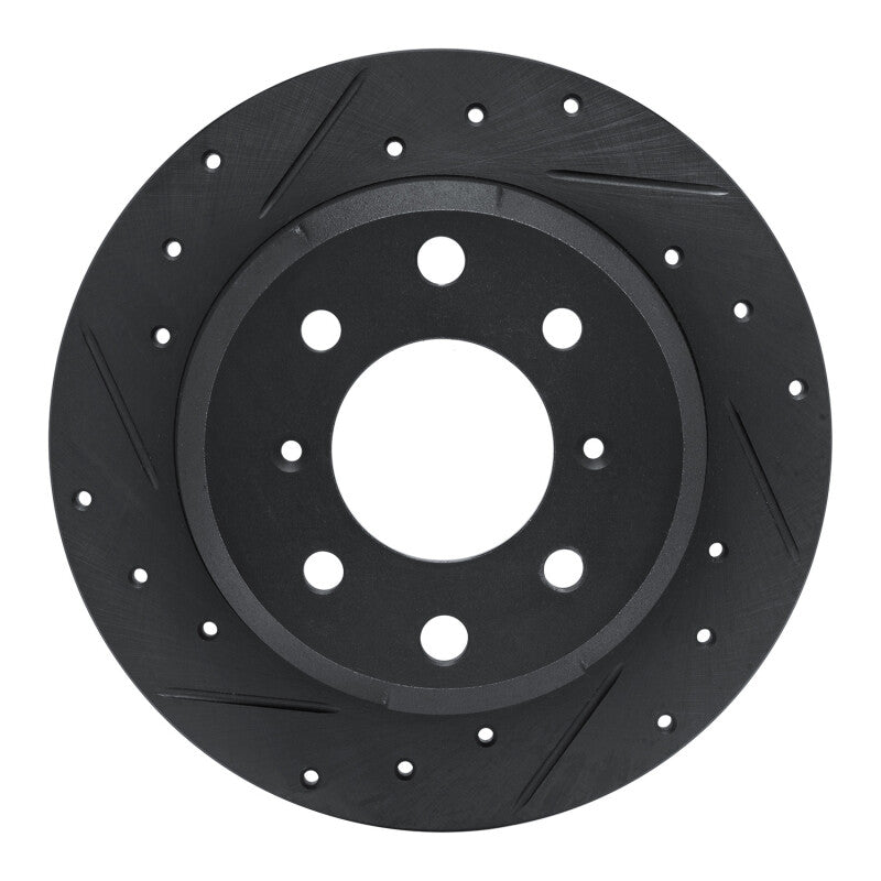 R1 64-94 Alfa Romeo Giulia Rear Left Drilled & Slotted Black Brake Rotor