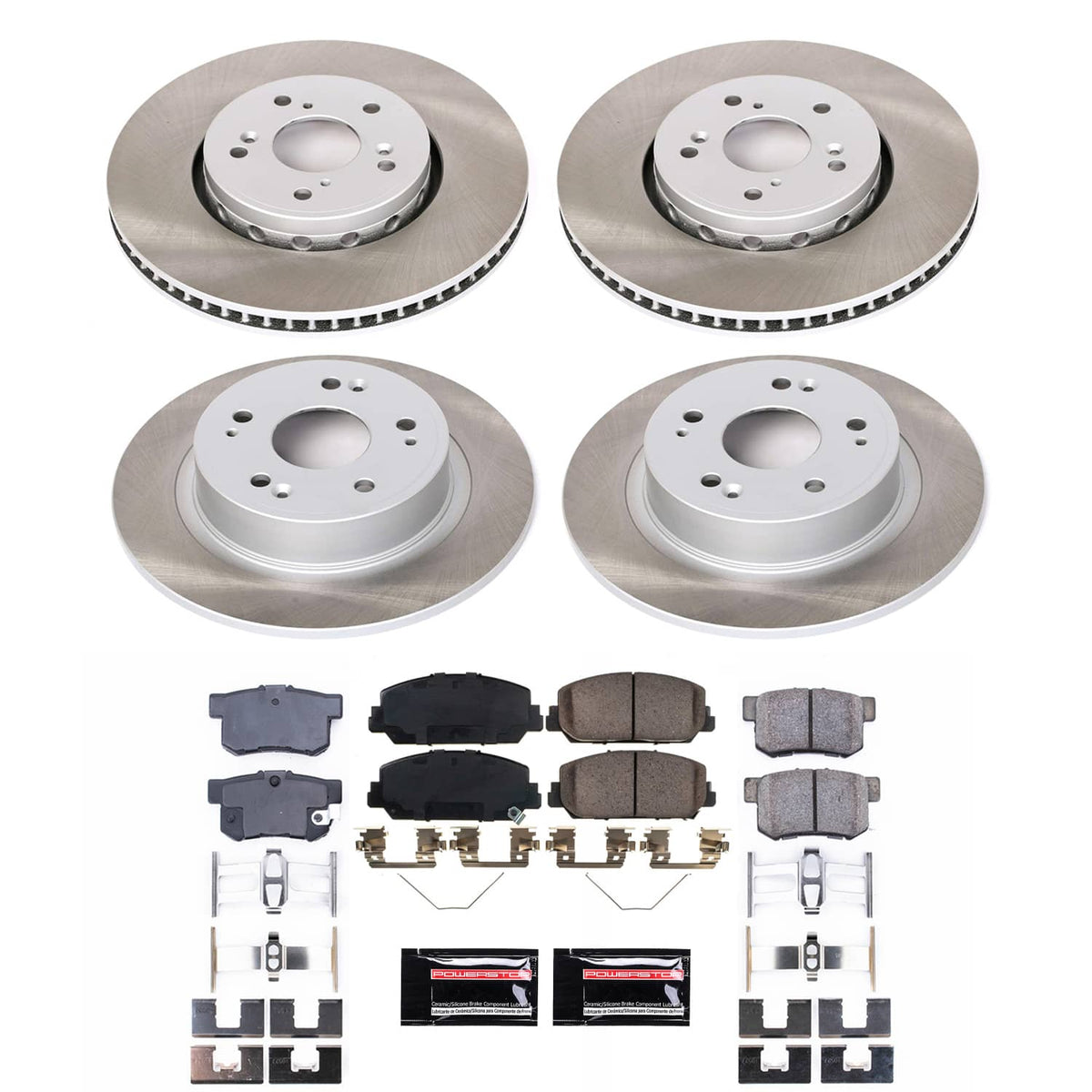 Power Stop 2016 Acura ILX Front and Rear Semi-Coated Rotor Kit