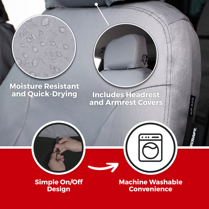 Covercraft 19-26 Mercedes-Benz Sprinter Polycotton SeatSaver Custom Front Row Seat Covers-Tan