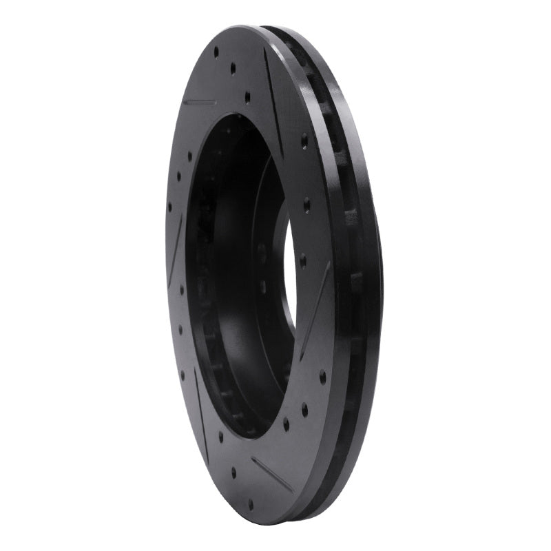 R1 95-02 Kia Sportage (USA/Canada) Front Left Drilled & Slotted Black Brake Rotor