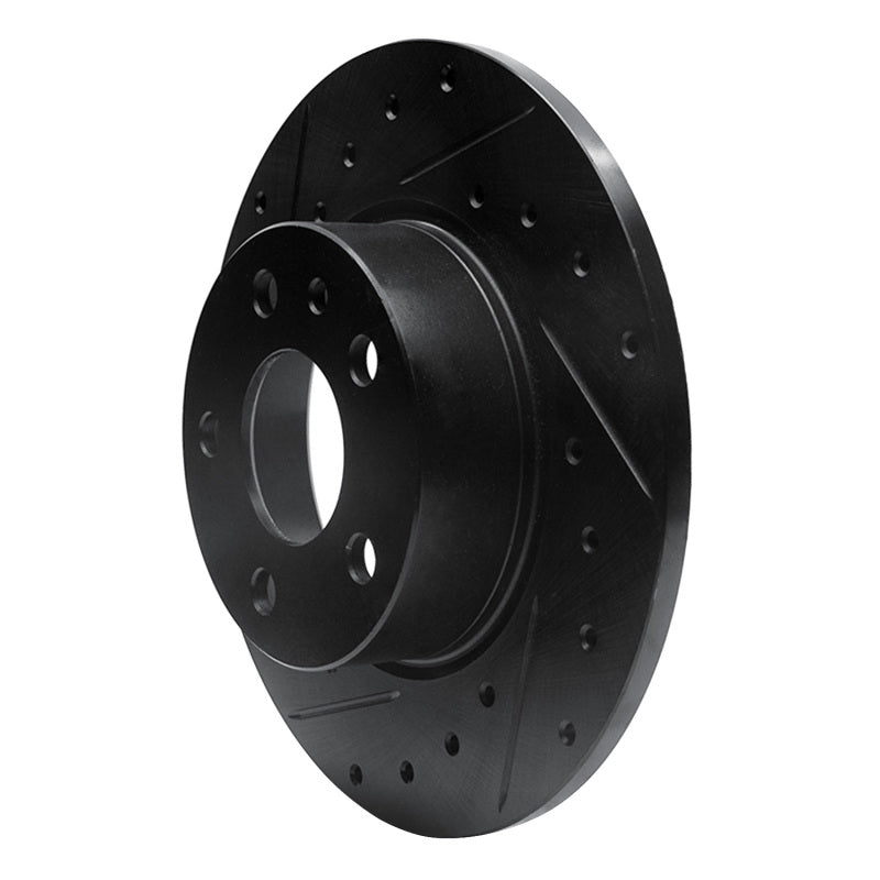 R1 91-95 Alfa Romeo 164 Rear Left Drilled & Slotted Black Brake Rotor