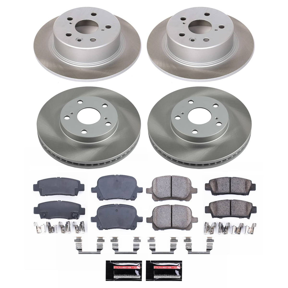 Power Stop 98-99 Toyota Avalon Front and Rear Semi-Coated Rotor Kit