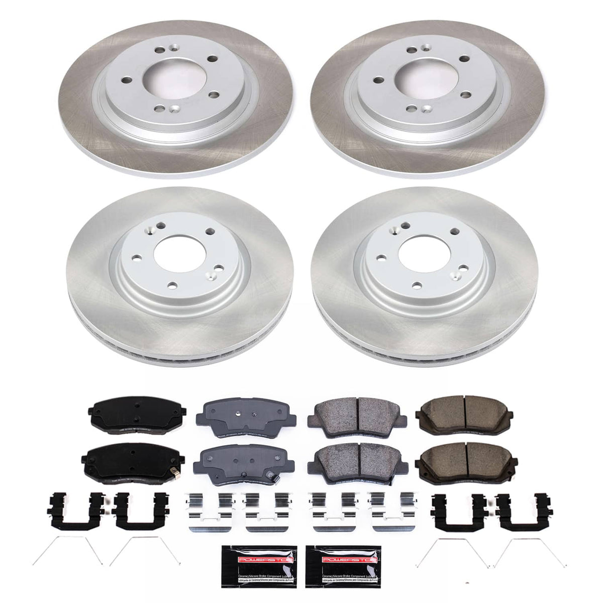 Power Stop 18-20 Hyundai Elantra GT Front and Rear Semi-Coated Rotor Kit
