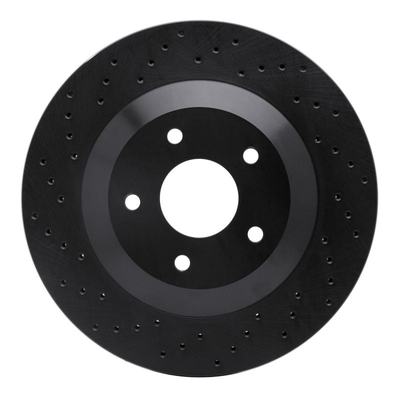 R1 97-9 Chevrolet Corvette Right Front Drilled Black Brake Rotor